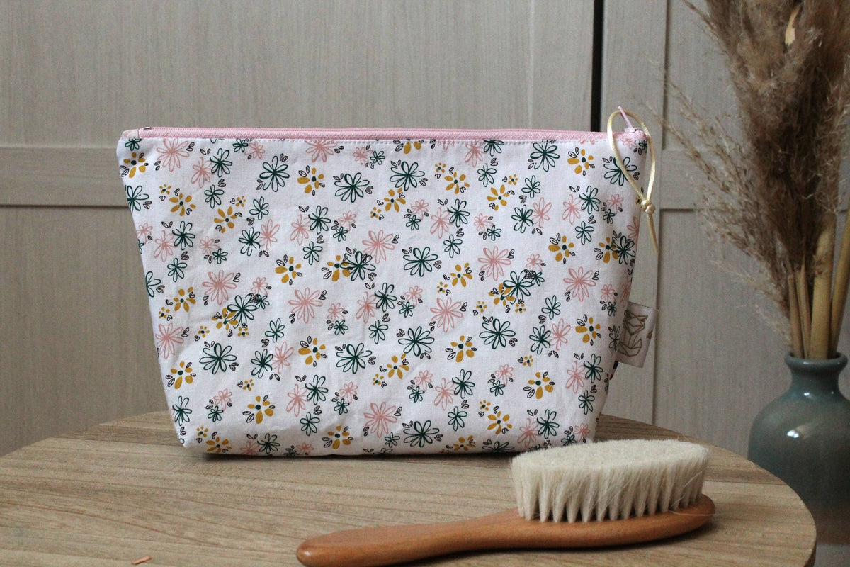 Trousse matelassée compacte Flowers - Les Fantaisies de Malou