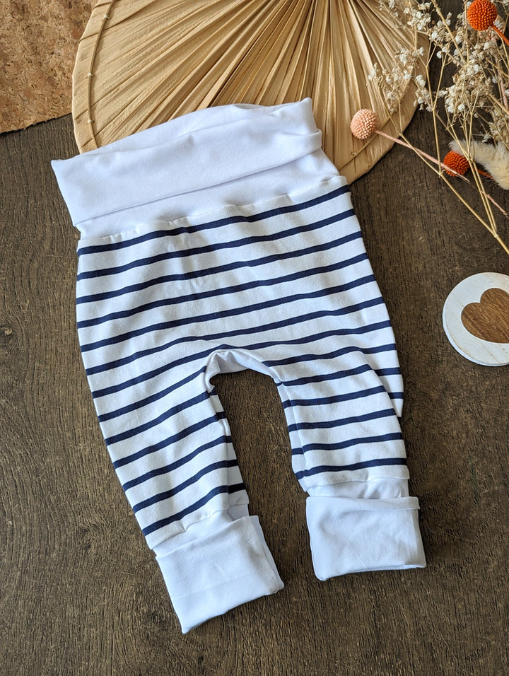 Pantalon évolutif bébé Marinière marine (unisexe) Les Fantaisies de Malou